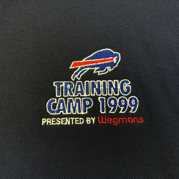 Vtg Buffalo Bills Polo Mens Large Blue 1999 Training Camp Wegmans NFL Football - Picture 6 of 9